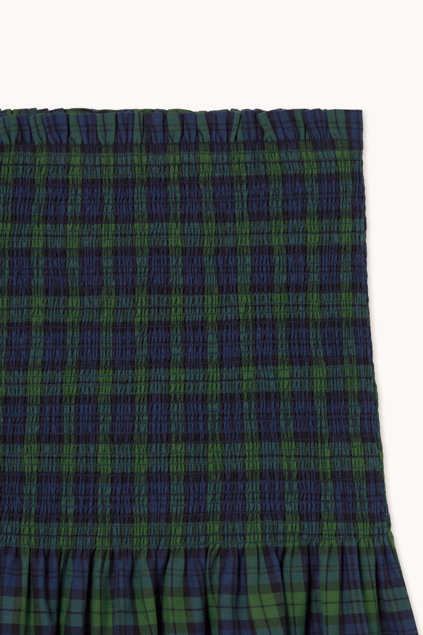 Woman Green Check Smock Skirt