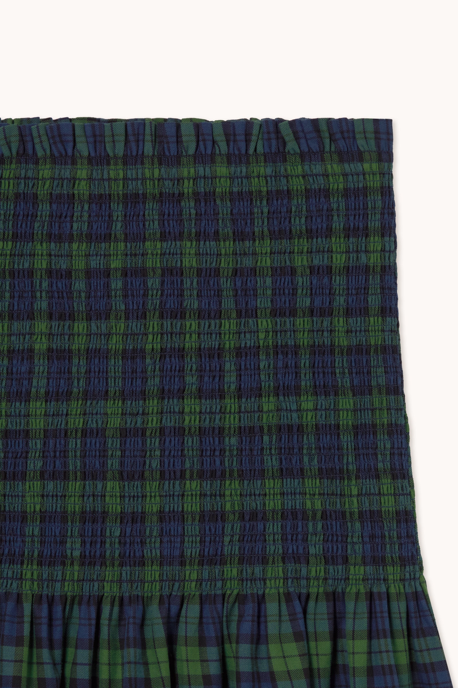 Woman Green Check Smock Skirt