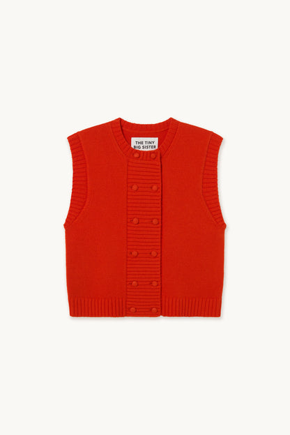 Woman Buttoned Vest SUMMER RED