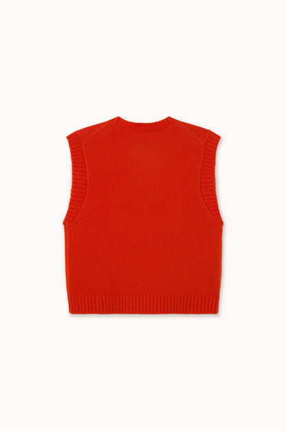 Woman Buttoned Vest SUMMER RED