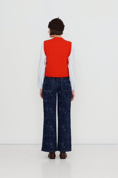Woman Buttoned Vest SUMMER RED