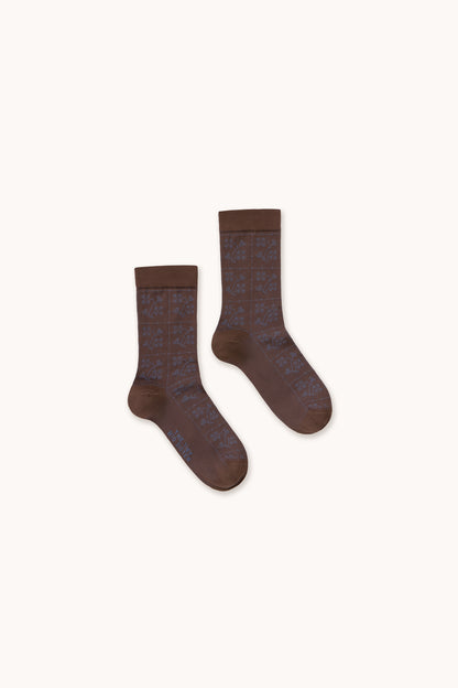Woman Dots Flowers Medium Socks