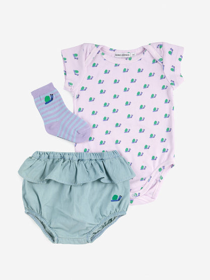 OUTLET Zestaw prezentowy Funny Snail gift set | rozm. 6m bébé concept BÉBÉ Concept 