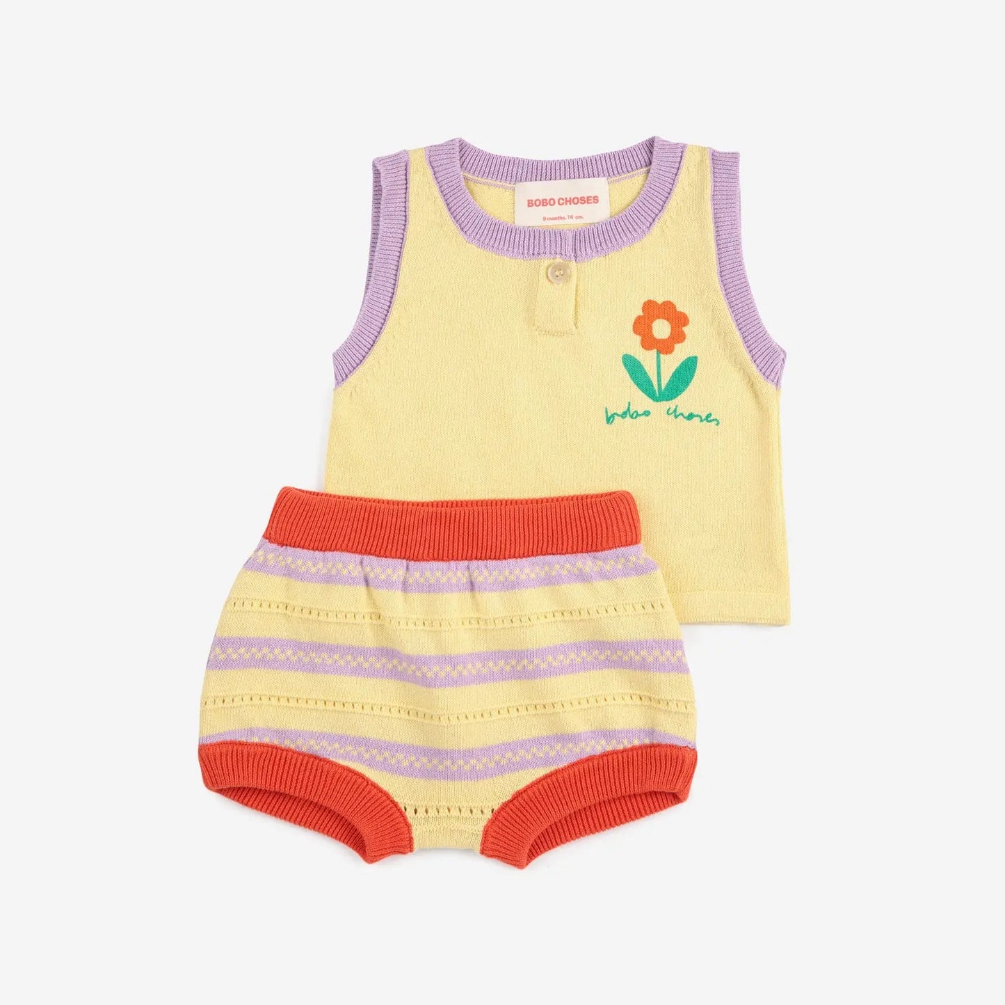 OUTLET Zestaw prezentowy Flower knitted set | rozm. 6m Bobo Choses BEBE Concept 