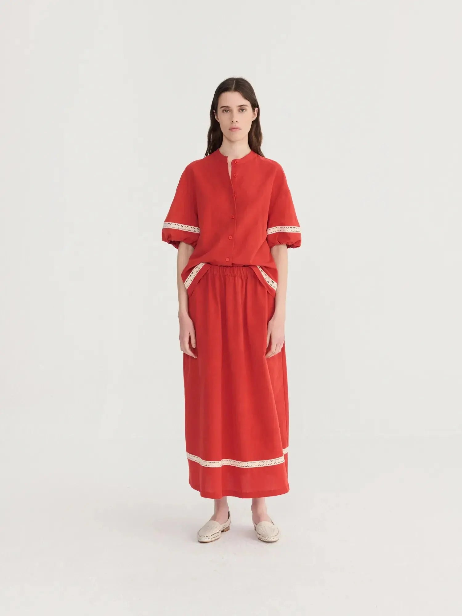 OUTLET Damska koszula Contrast Trim Puff Slevee  | rozm. XL Bobo Choses BEBE Concept 