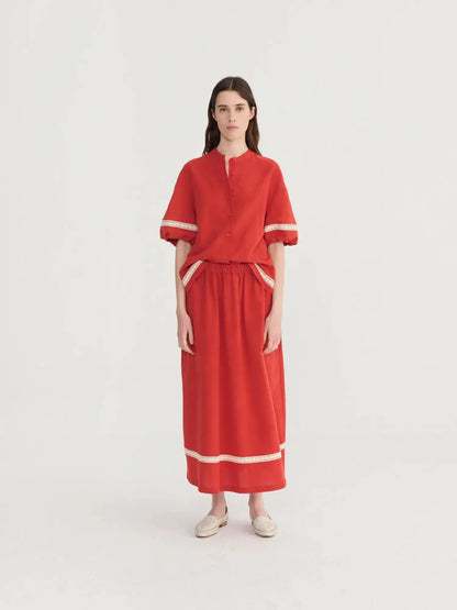 OUTLET Damska koszula Contrast Trim Puff Slevee  | rozm. XL Bobo Choses BEBE Concept 