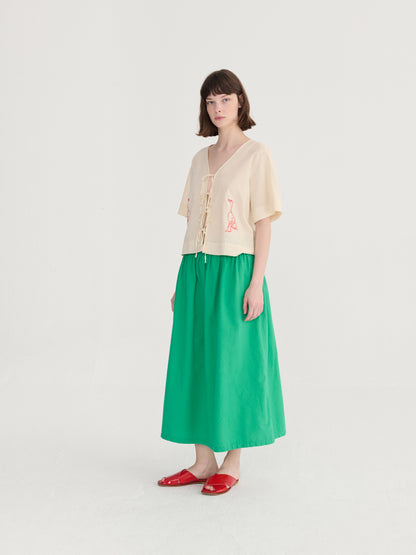 Bestickte Bluse OFFWHITE