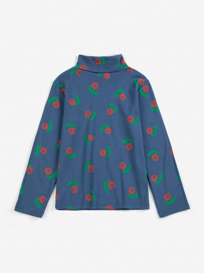 Long-sleeve Stamp Bloom all over turtle neck