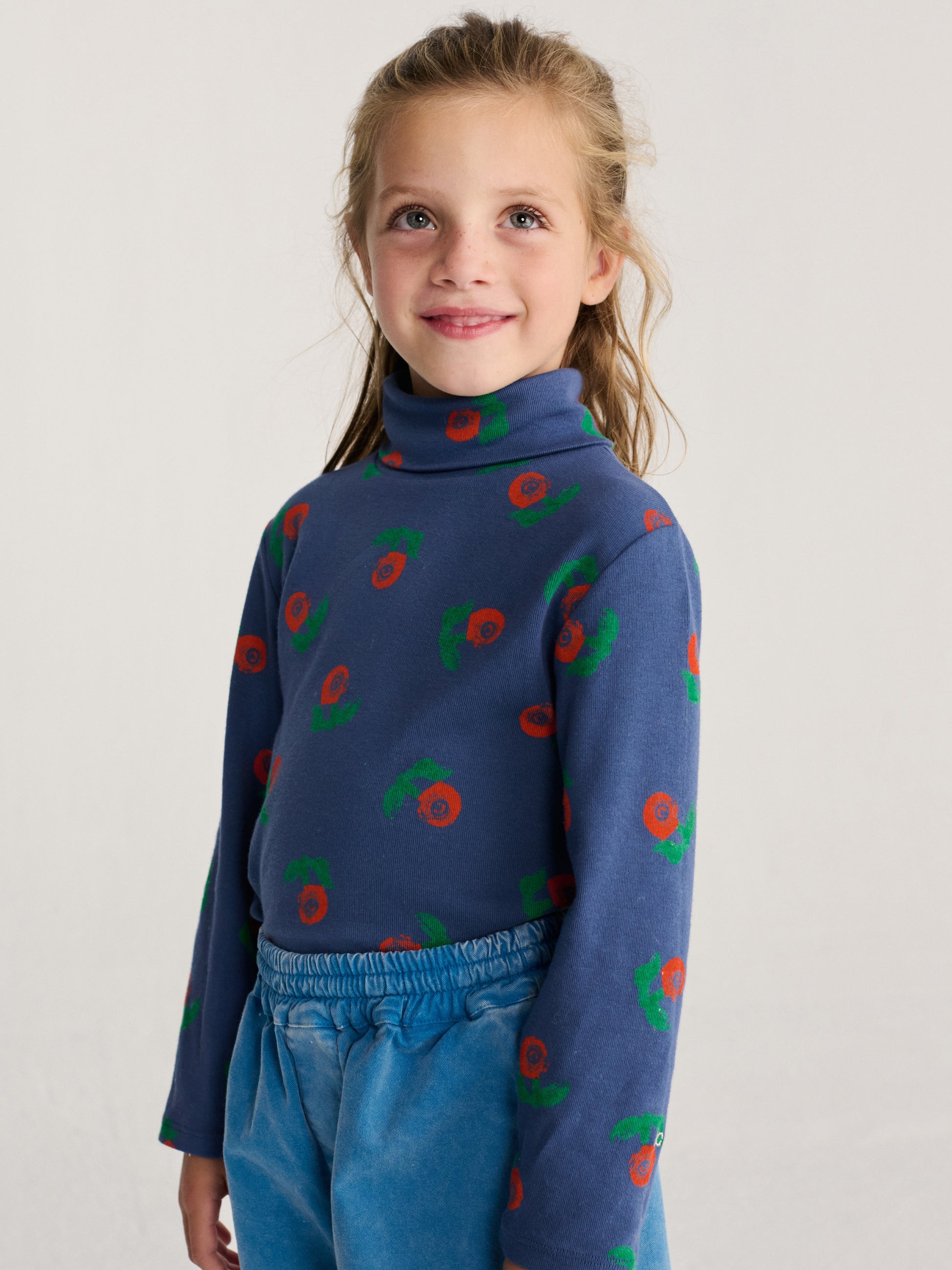 Long-sleeve Stamp Bloom all over turtle neck
