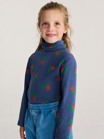 Long-sleeve Stamp Bloom all over turtle neck