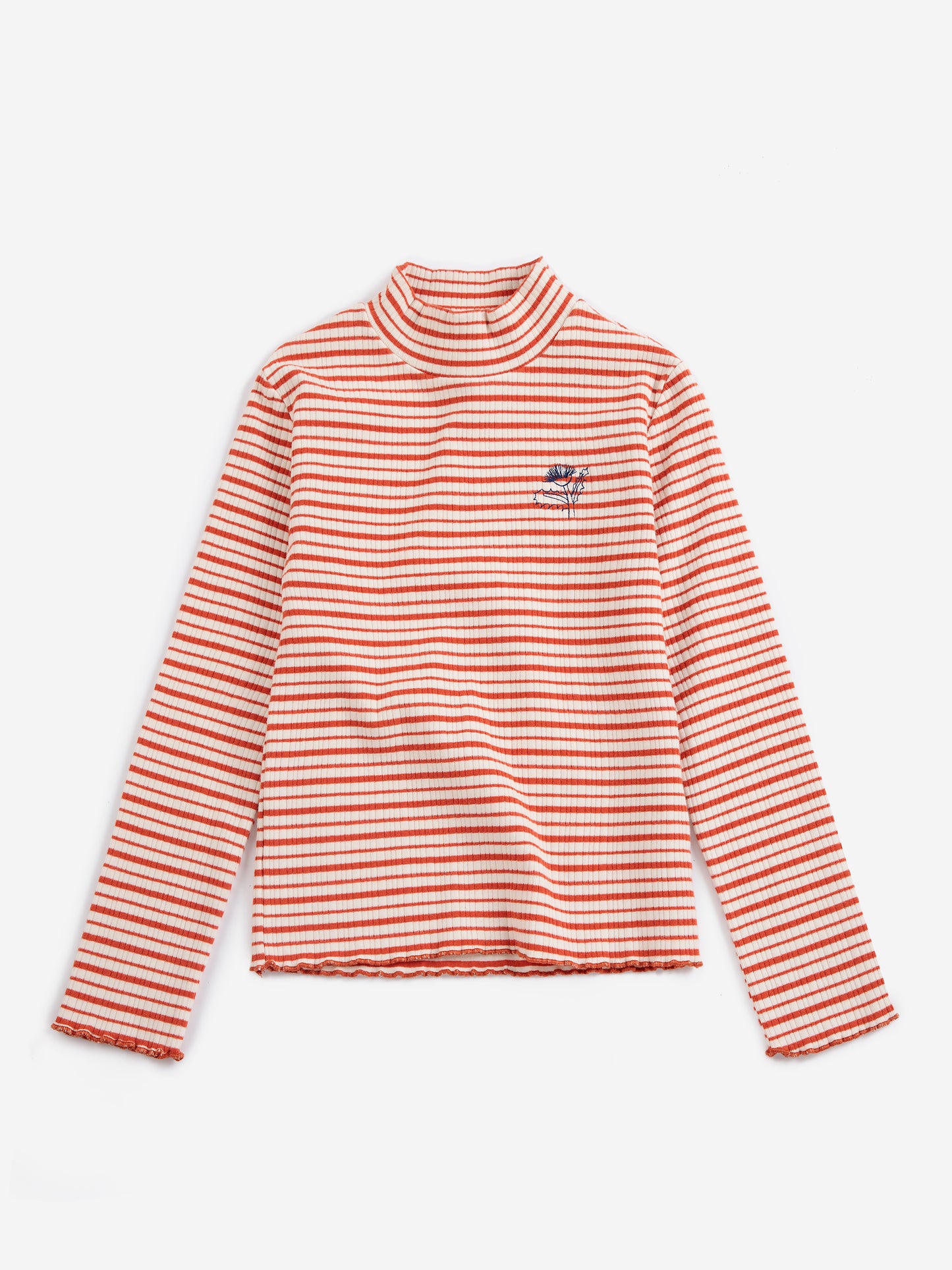 Long-sleeve Energy Flower Stripes turtle neck