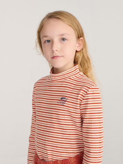 Long-sleeve Energy Flower Stripes turtle neck
