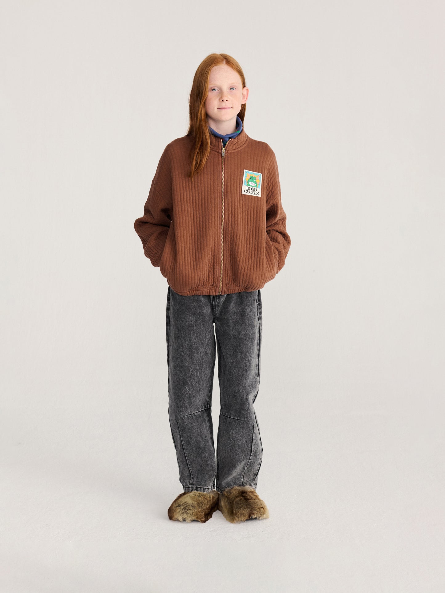Bluza na suwak Beast Tag zipped quilted sweatshirt