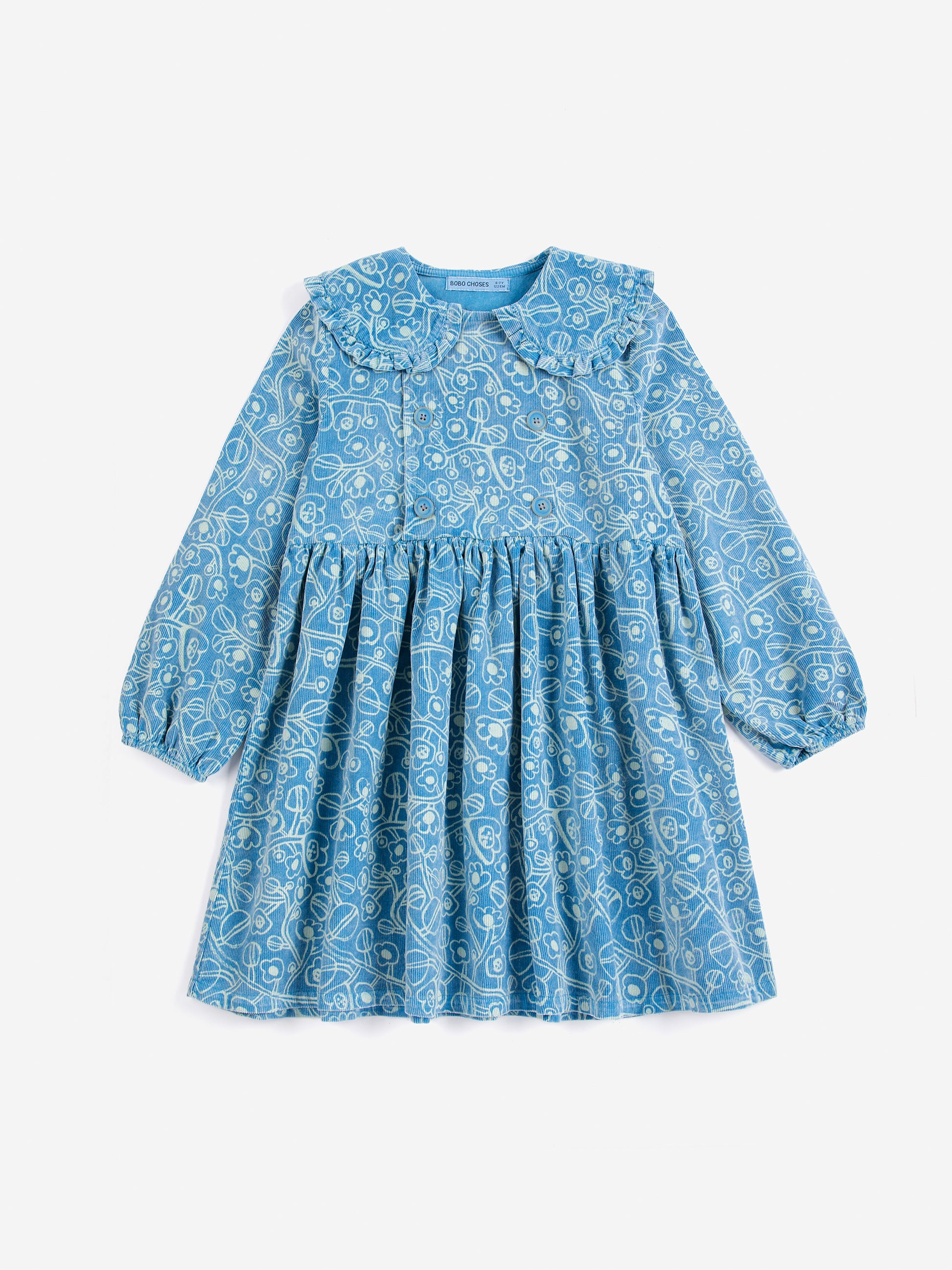 Sukienka Sketchy Flowers all over corduroy dress