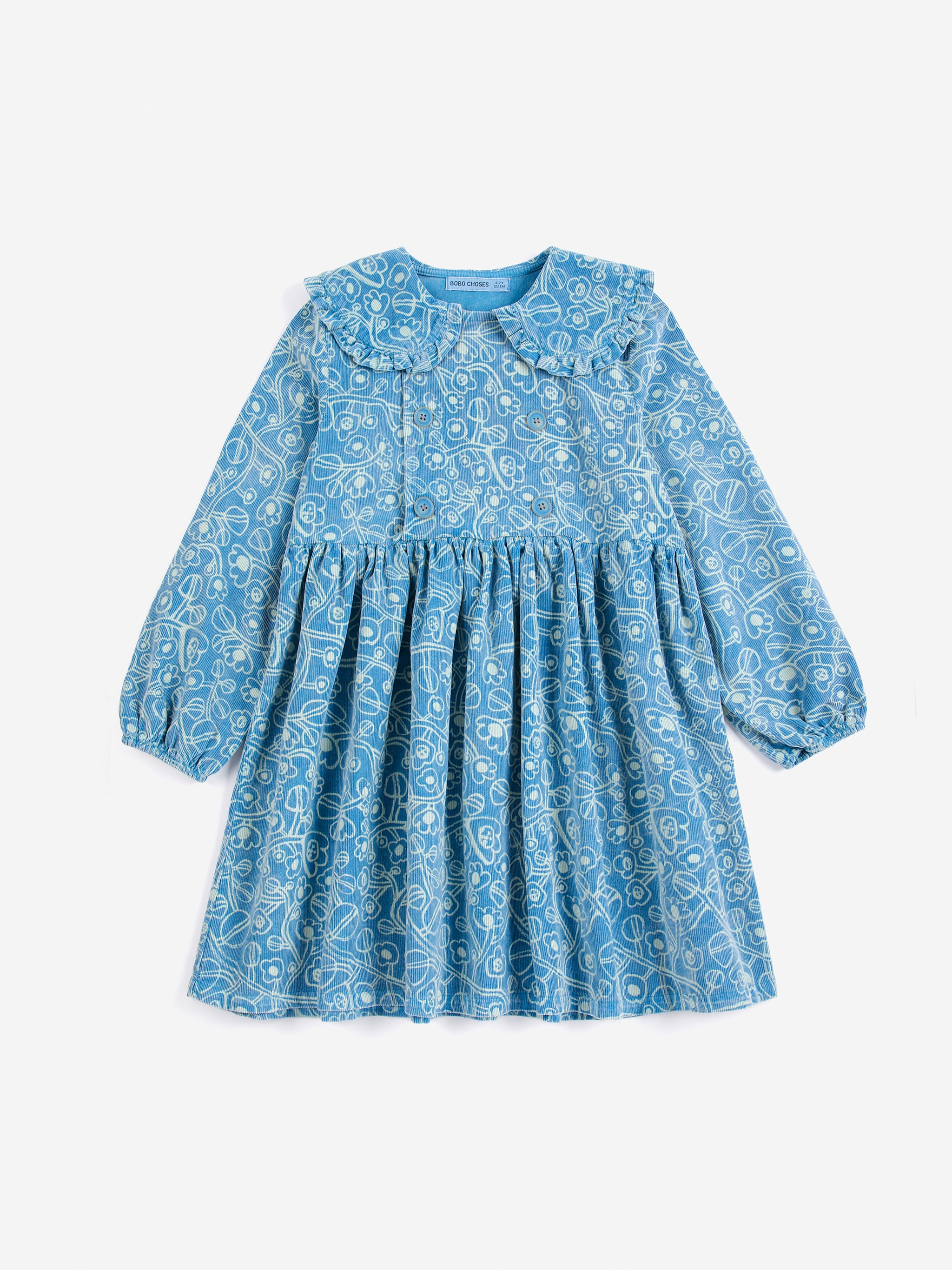 Sukienka Sketchy Flowers all over corduroy dress