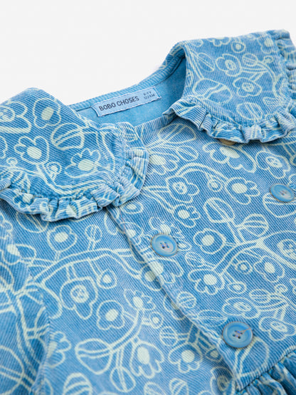 Sukienka Sketchy Flowers all over corduroy dress