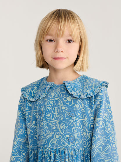 Sukienka Sketchy Flowers all over corduroy dress