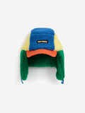 Czapka color block sheepskin chapka