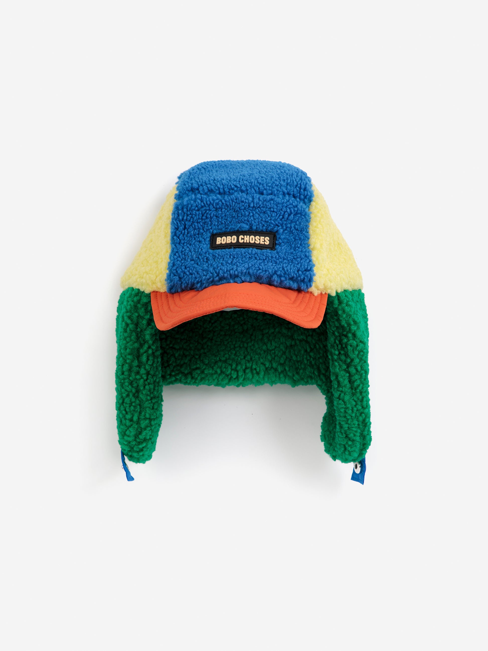 Czapka color block sheepskin chapka