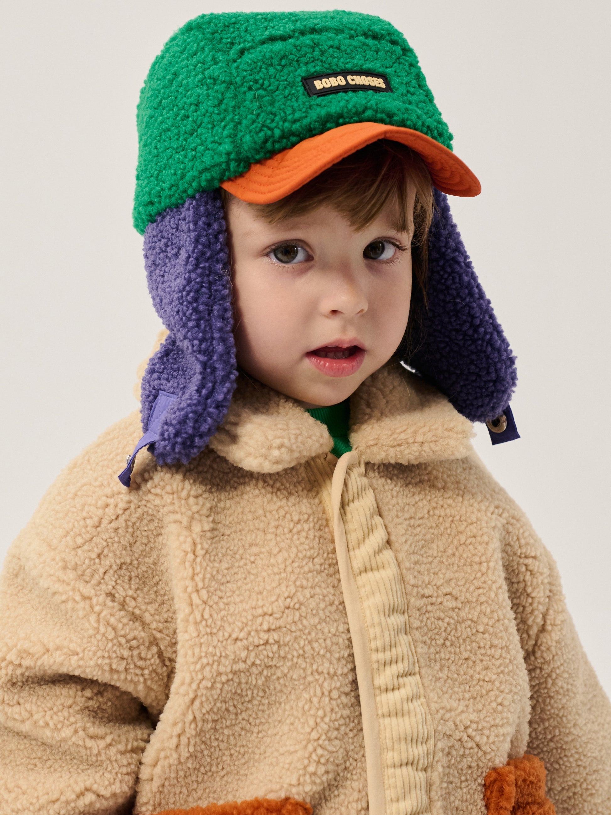 Bobo Choses color block sheepskin chapka