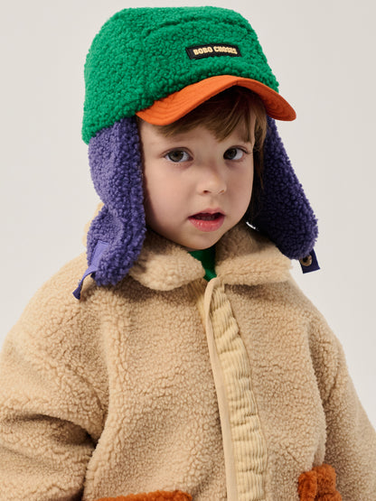 Bobo Choses color block sheepskin chapka