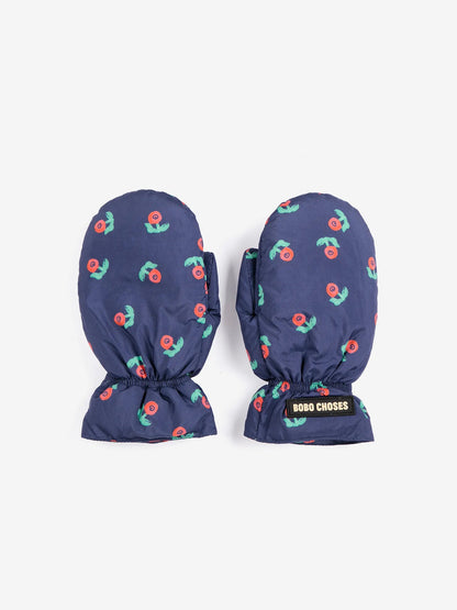 Rękawiczki Stamp Bloom all over mittens - Bobo Choses - kolor Navy Blue