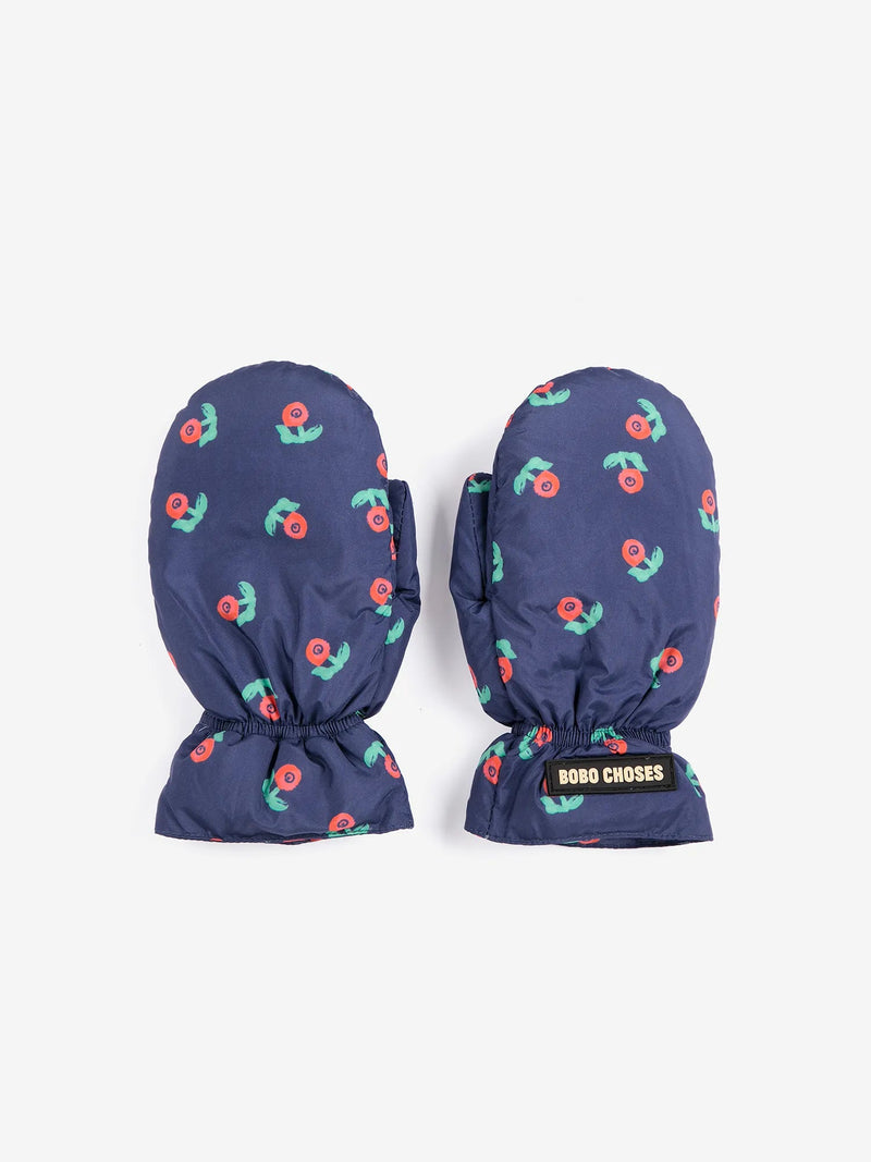 Rękawiczki Stamp Bloom all over mittens - Bobo Choses - kolor Navy Blue