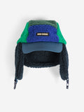 Czapka color block sheepskin chapka