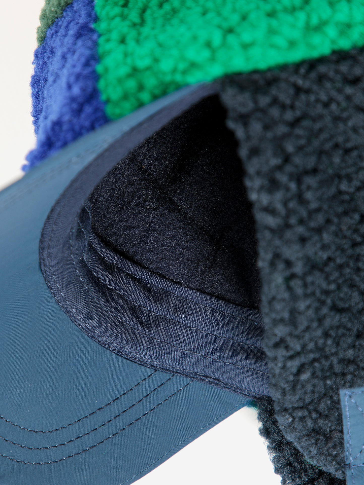Czapka color block sheepskin chapka