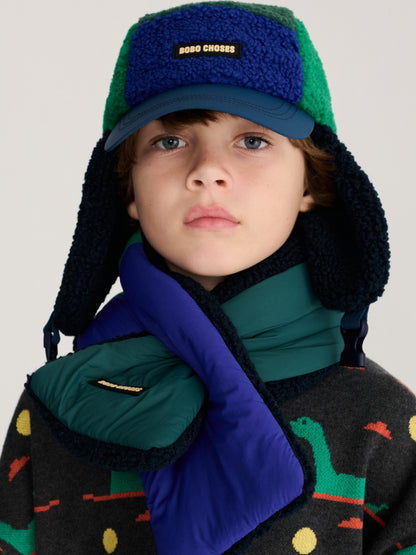 Czapka color block sheepskin chapka