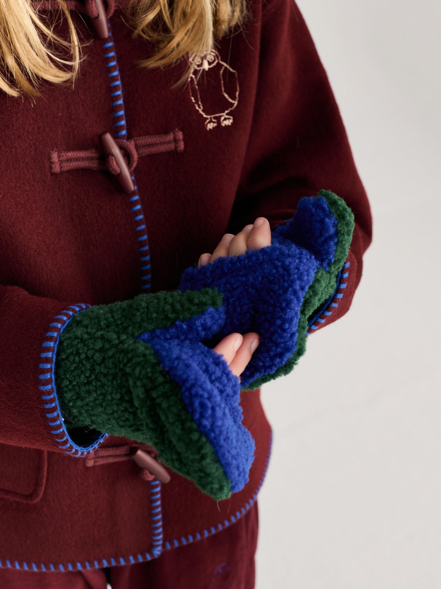 Rękawiczki Color Block Sheepskin Mittens
