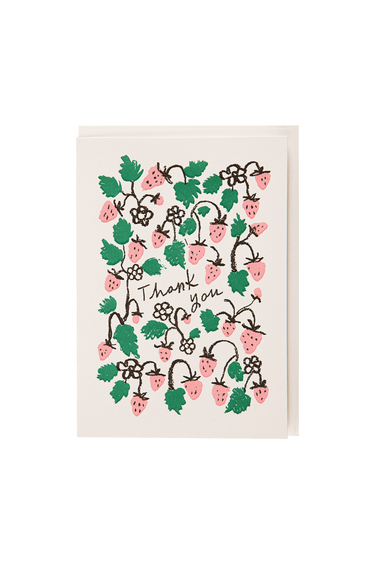 Decorative greetings card with envelope STRAWBERRY THANK YOU