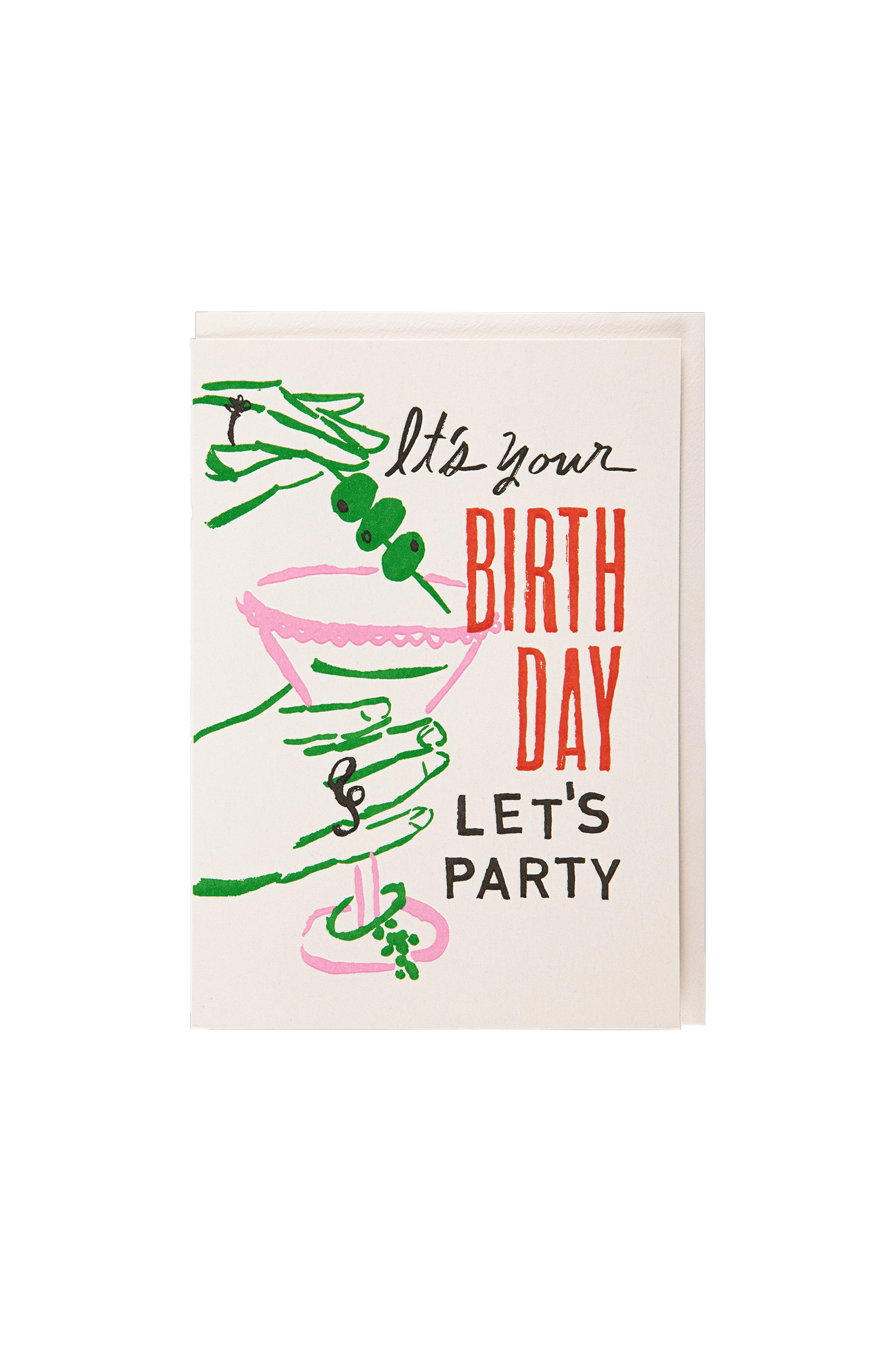 Decorative greetings card with envelope LET’S PARTY
