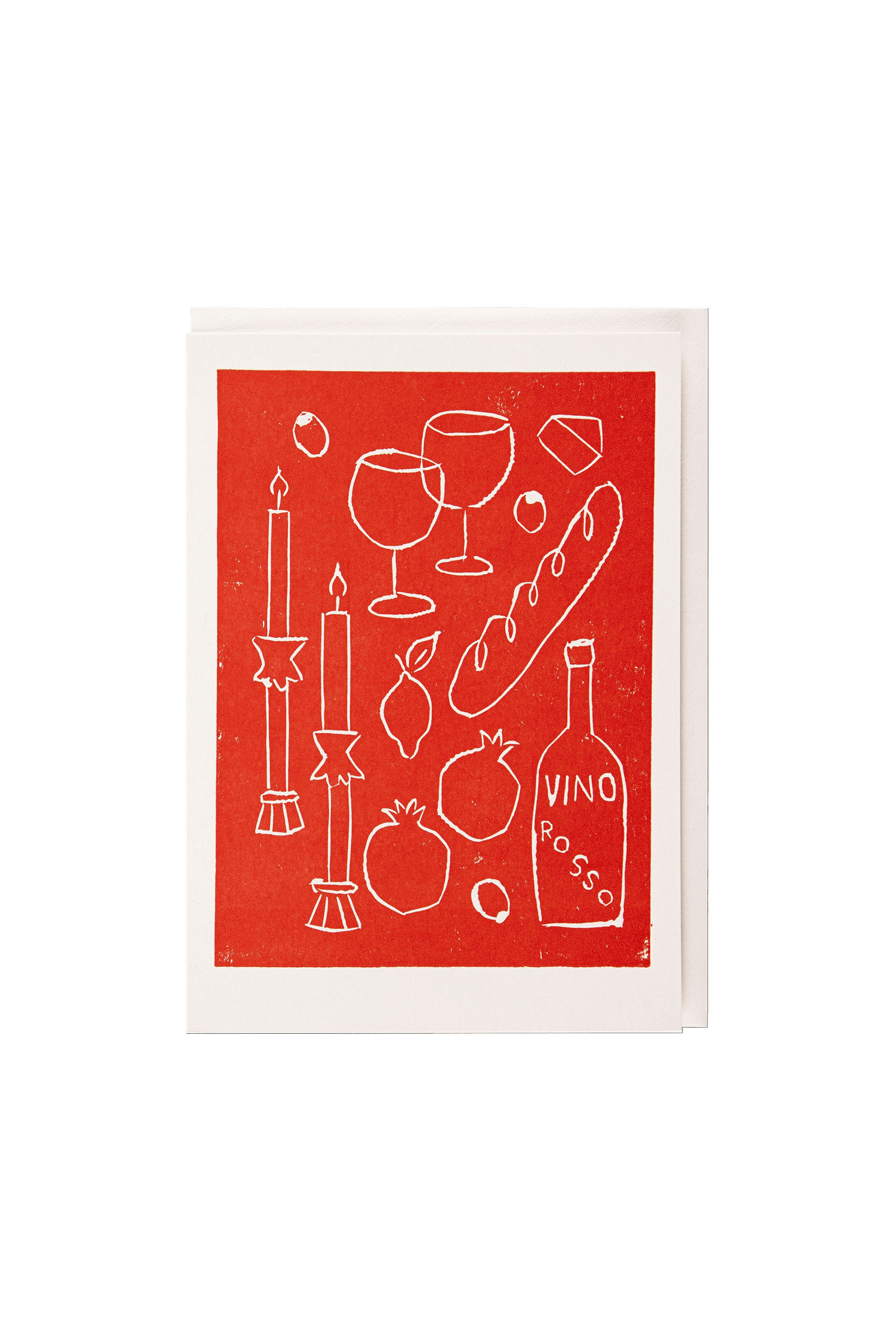 Decorative greetings card with envelope VINO ROSSO