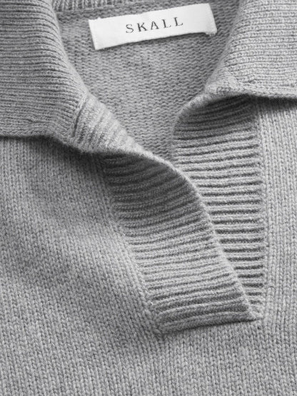 Dean V-neck Merino Jumper GREY MELANGE