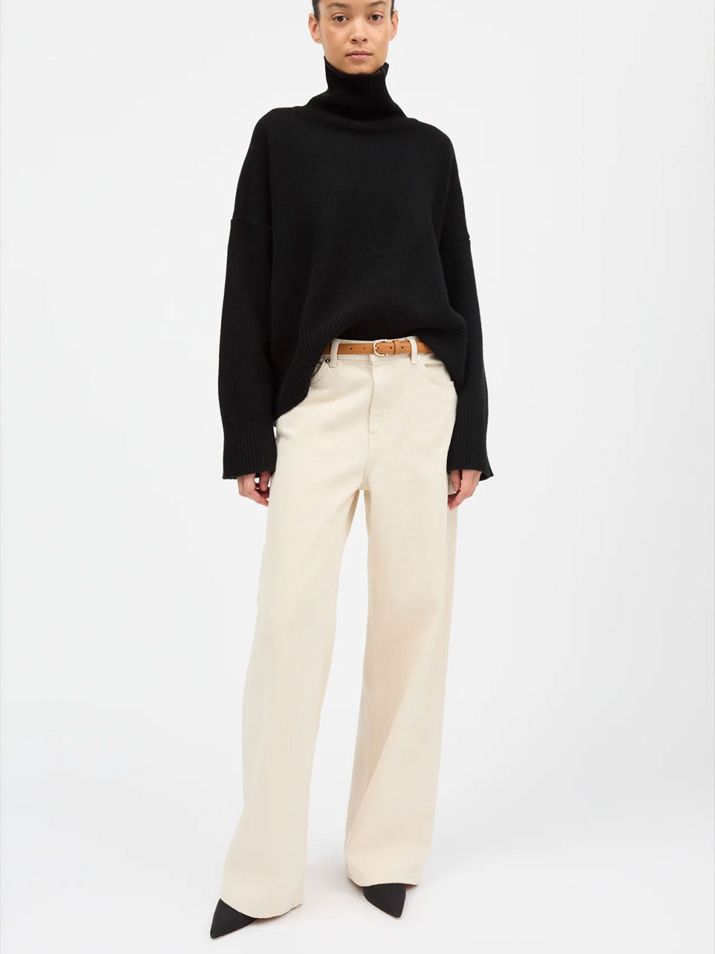 Silene Merino T-Neck BLACK