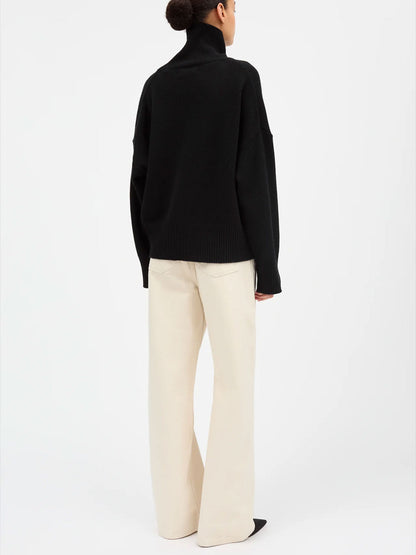 Silene Merino T-Neck BLACK