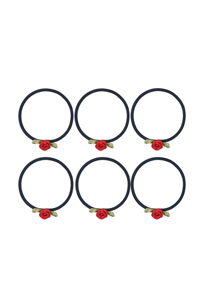 Lot de 6 élastiques à cheveux Rose Rouge TOTAL ECLIPSE