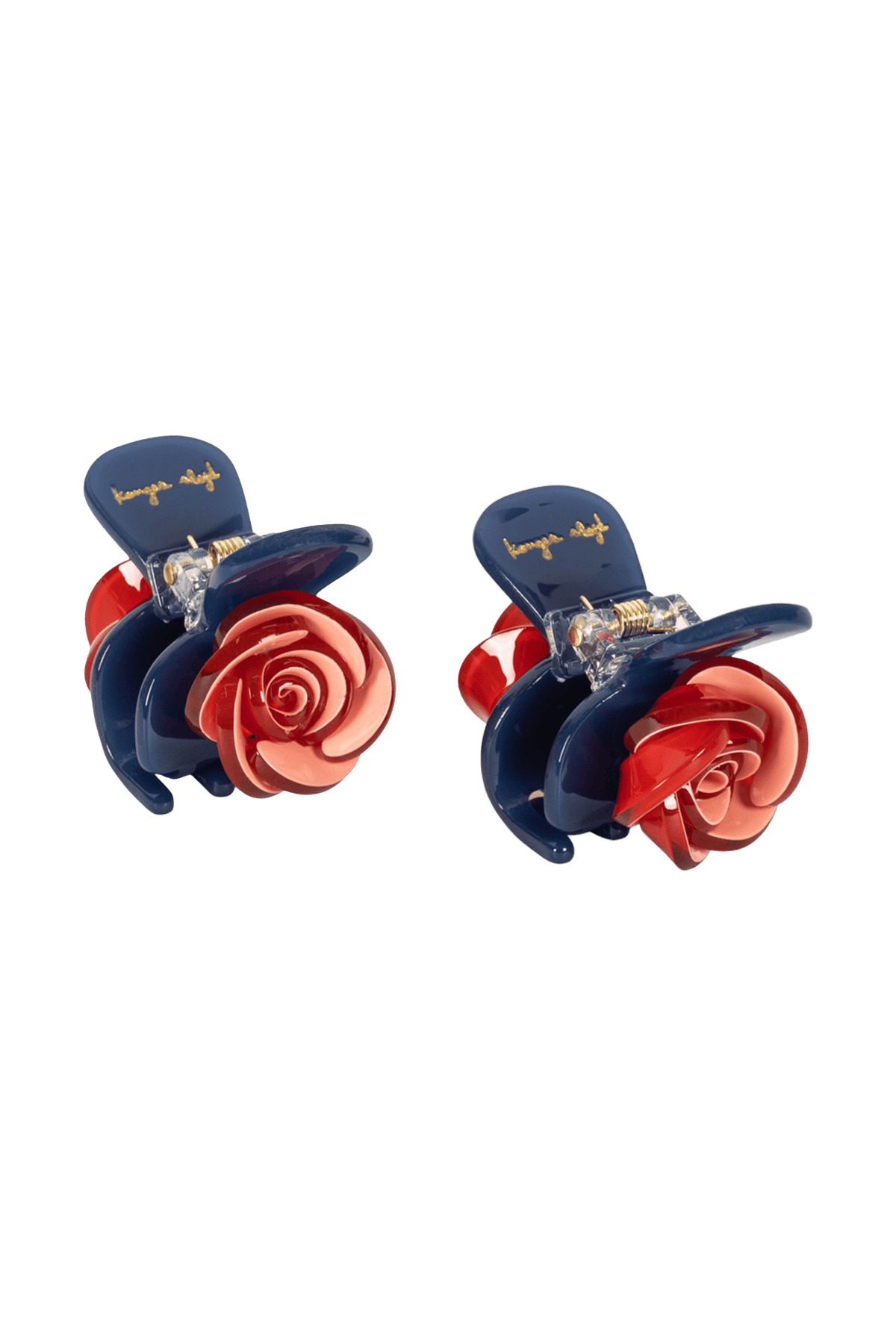 Set di 2 fermagli per capelli a forma di rosa