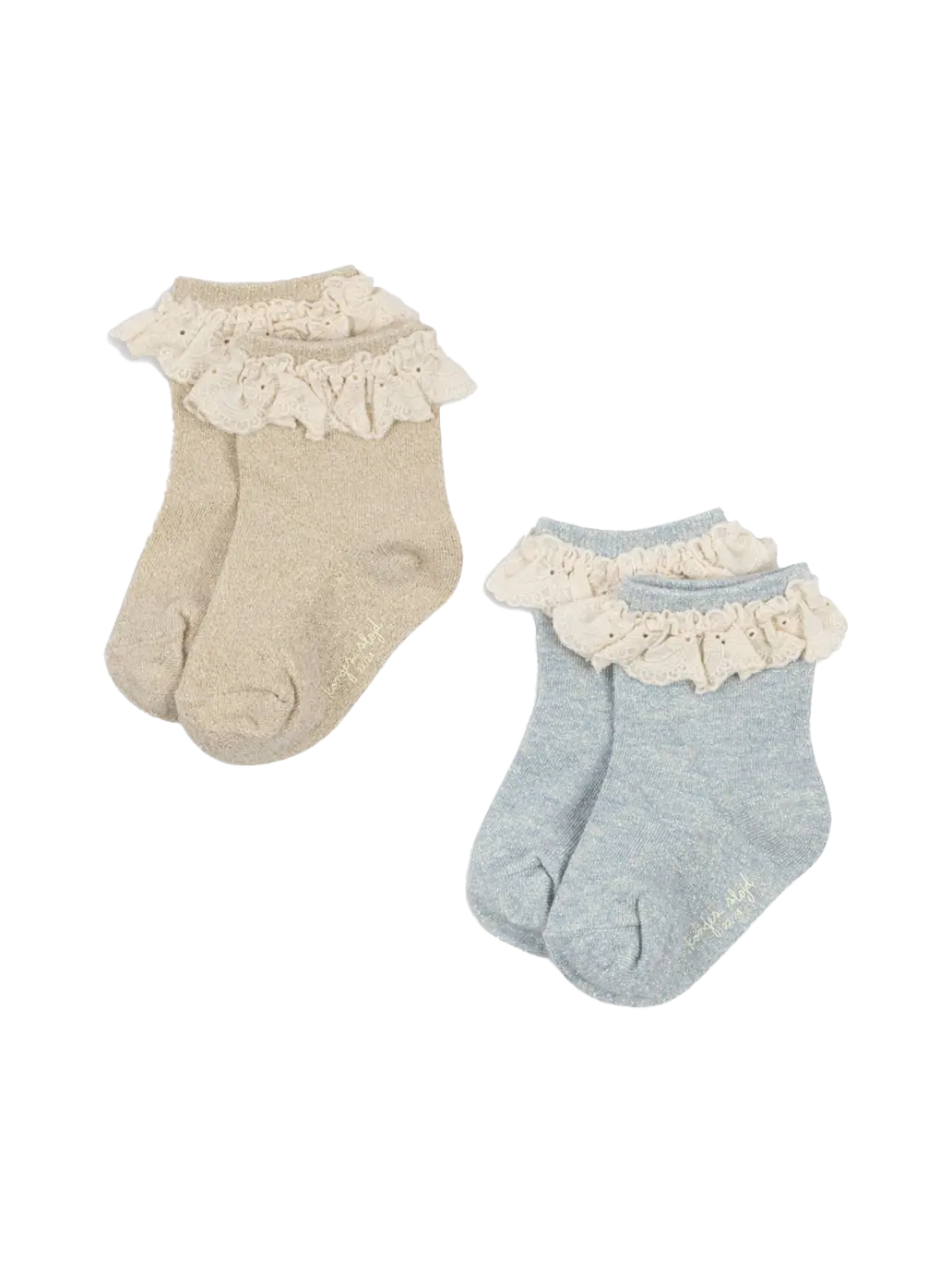 2 Pack Glitter Frill Socks Konges Slojd BEBE Concept 
