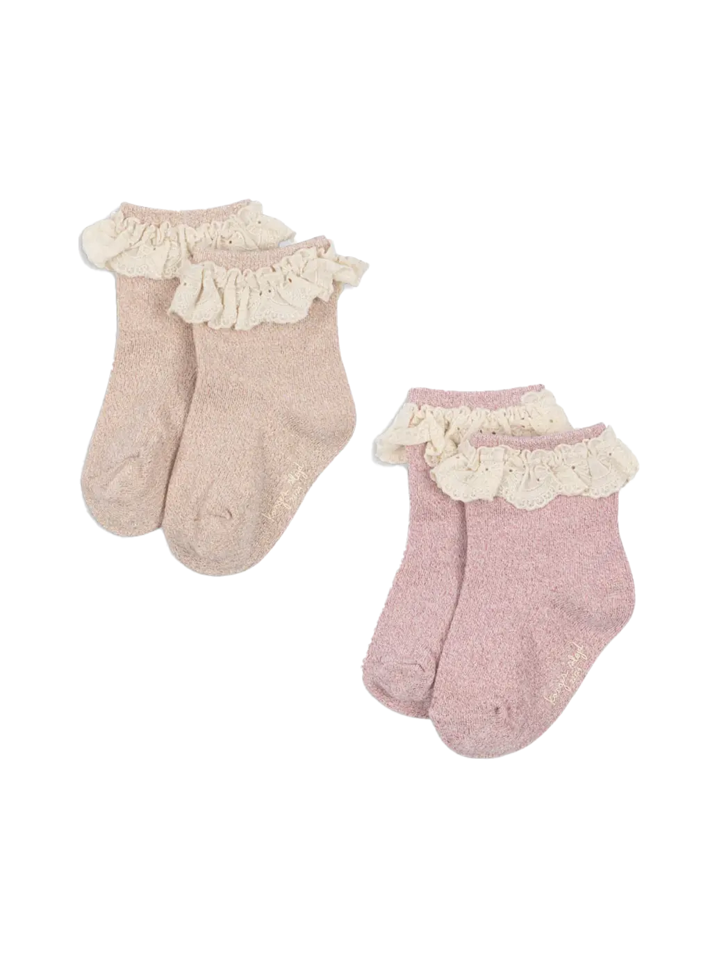 2 Pack Glitter Frill Socks Konges Slojd BEBE Concept 