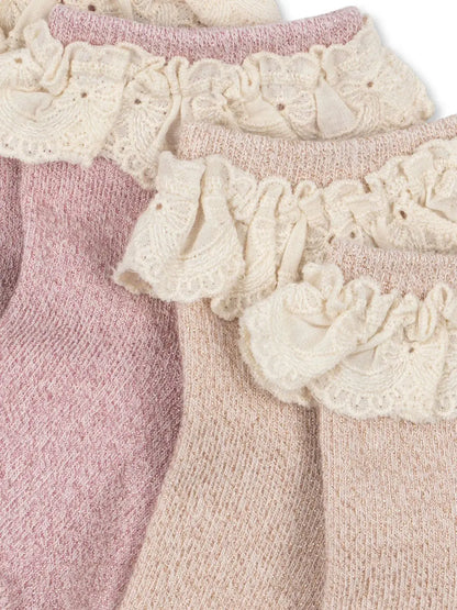 2 Pack Glitter Frill Socks Konges Slojd BEBE Concept 