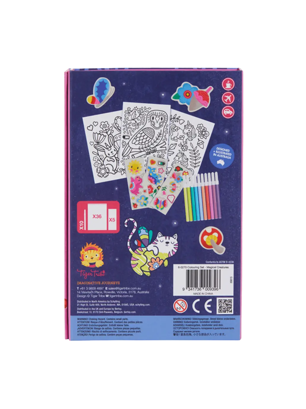 Zestaw Kolorowanek - Magiczne Stworzenia Tiger Tribe BEBE Concept 