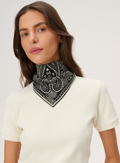 Mini Bandana Scarf BLACK/ECRU