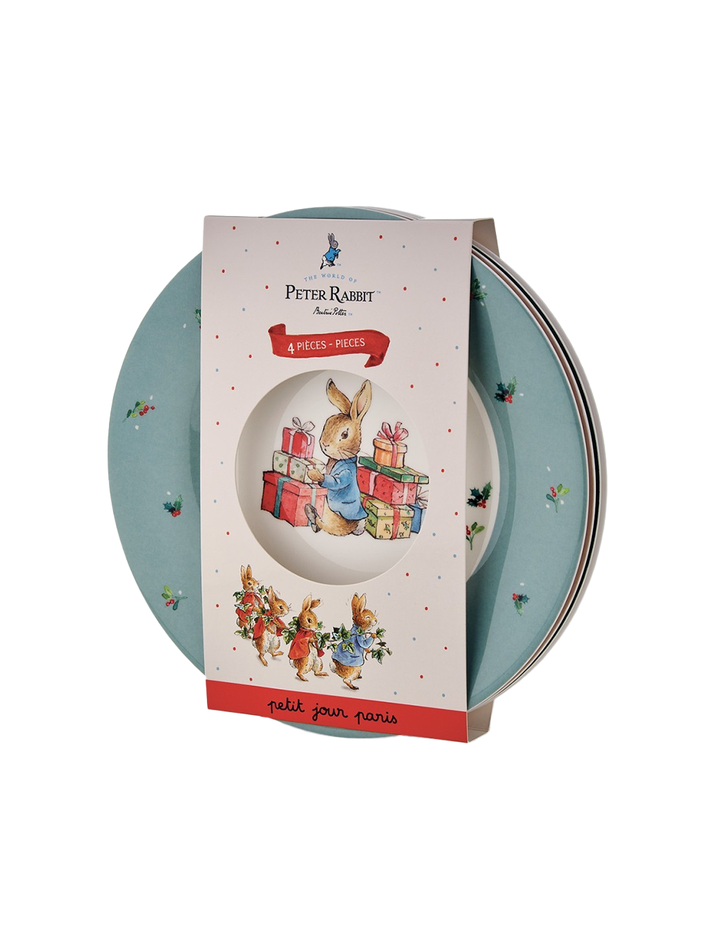 Peter Hase Weihnachtsteller aus Melamin für Kinder CHRISTMAS WINDOW