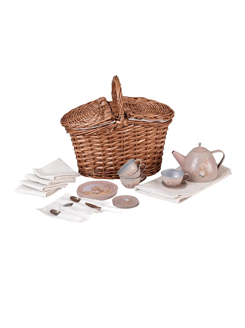 Zestaw herbaciany w wiklinowym koszyku Egmont Toys BEBE Concept 