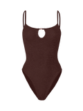 Jednoczęściowy kostium kąpielowy Mia METALLIC CHOCOLATE