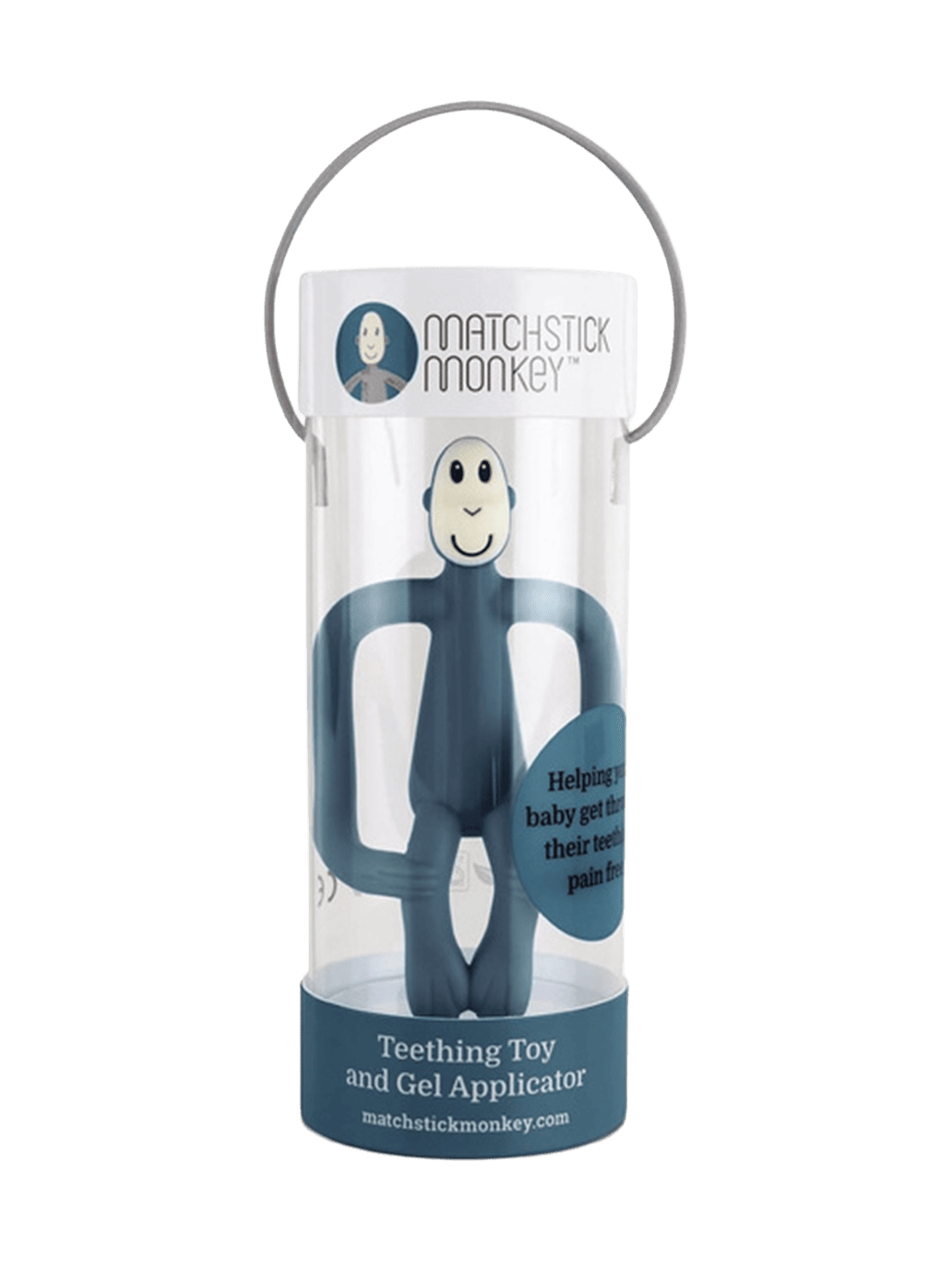 Gryzak kojący ze szczoteczką Małpka NAVY BLUE