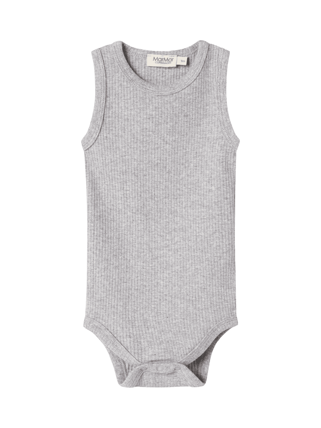 Prążkowane body niemowlęce bez rękawów LIGHT GREY