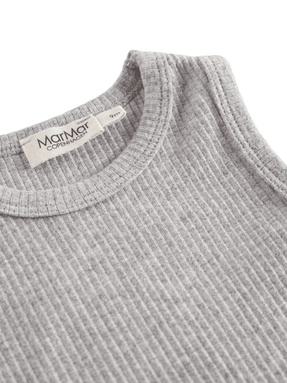 Prążkowane body niemowlęce bez rękawów LIGHT GREY